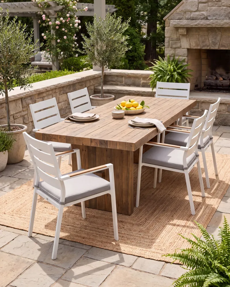 Design Esclusivo Set di 6 sedie da giardino con cuscini TAVIANO Metallo Grigio