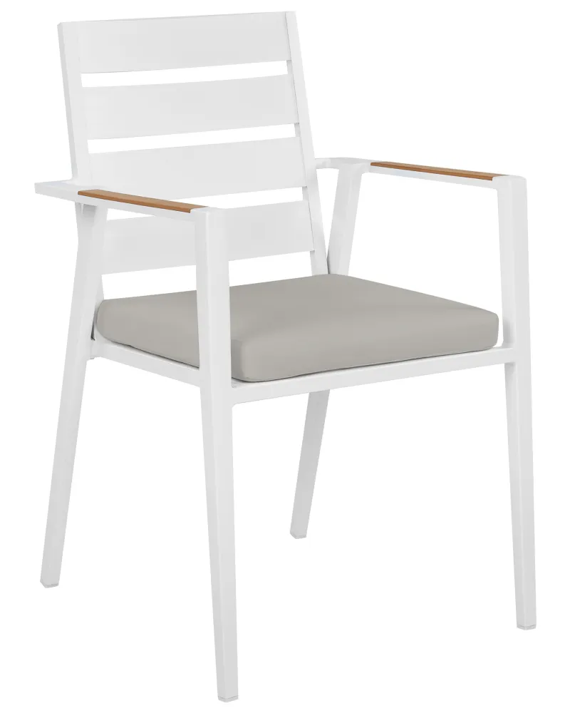 Design Esclusivo Set di 6 sedie da giardino con cuscini TAVIANO Metallo Grigio