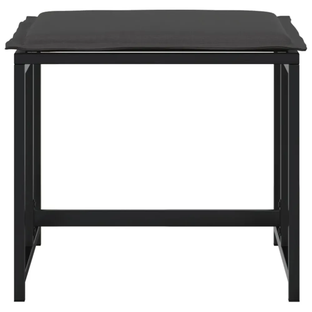 Design Esclusivo Sgabelli da Giardino con Cuscini 4 pz Neri Acciaio e Textilene