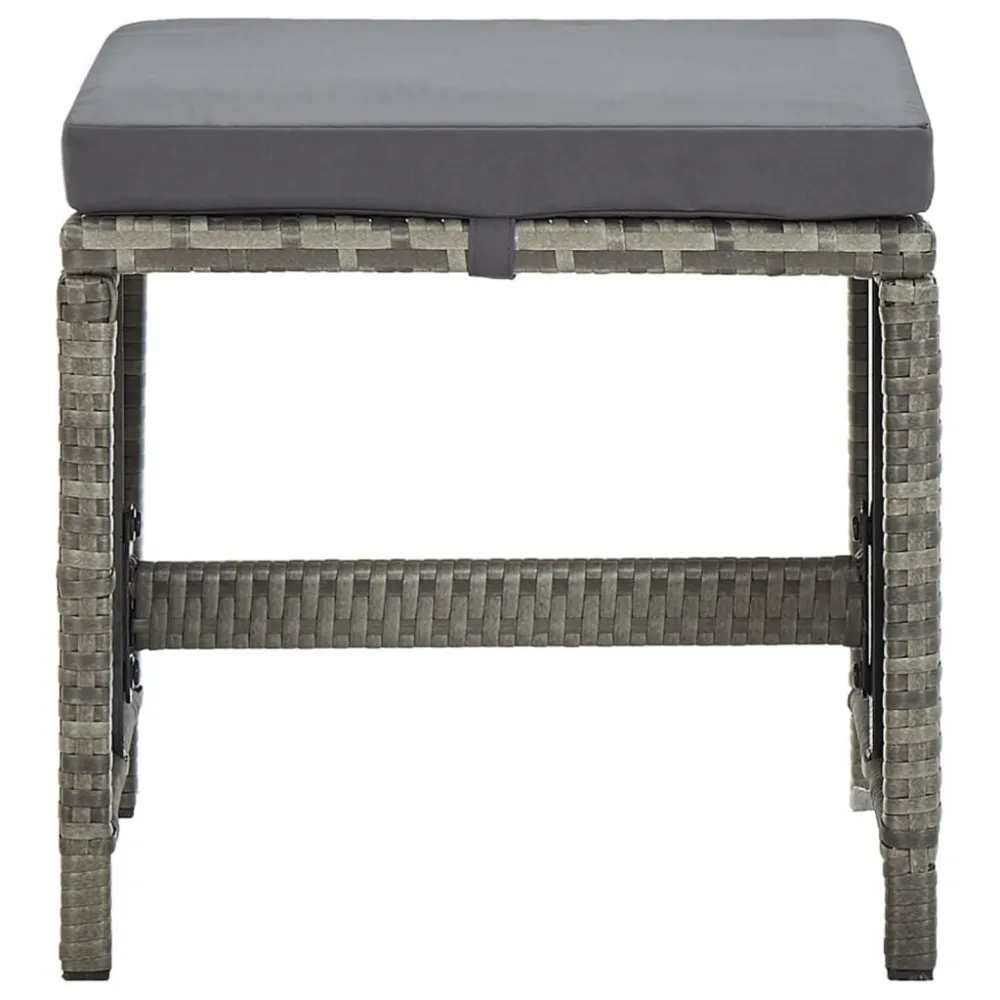 Design Esclusivo Sgabelli da Giardino 4 pz con Cuscini Polyrattan Grigio