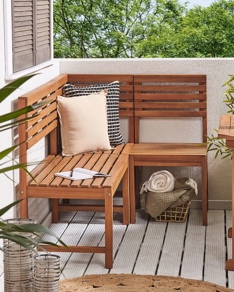 Garden 1-Seat Section TREIA Acacia Wood Light Wood con Sistema di Montaggio Rapido