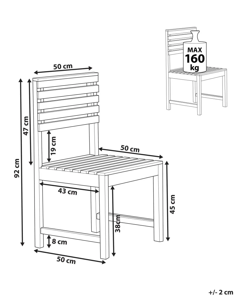 Garden 1-Seat Section TREIA Acacia Wood Light Wood con Sistema di Montaggio Rapido