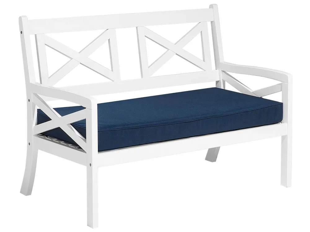 Garden Bench Cushion BALTIC Acacia Wood White con Cuscino Estraibile