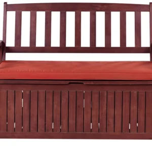 Garden Bench Cushion SOVANA Storage Acacia Wood Red | Pieghevole e Leggera