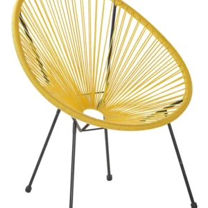 Garden Chair ACAPULCO II PE Rattan Giallo sole con Cuscino Estraibile