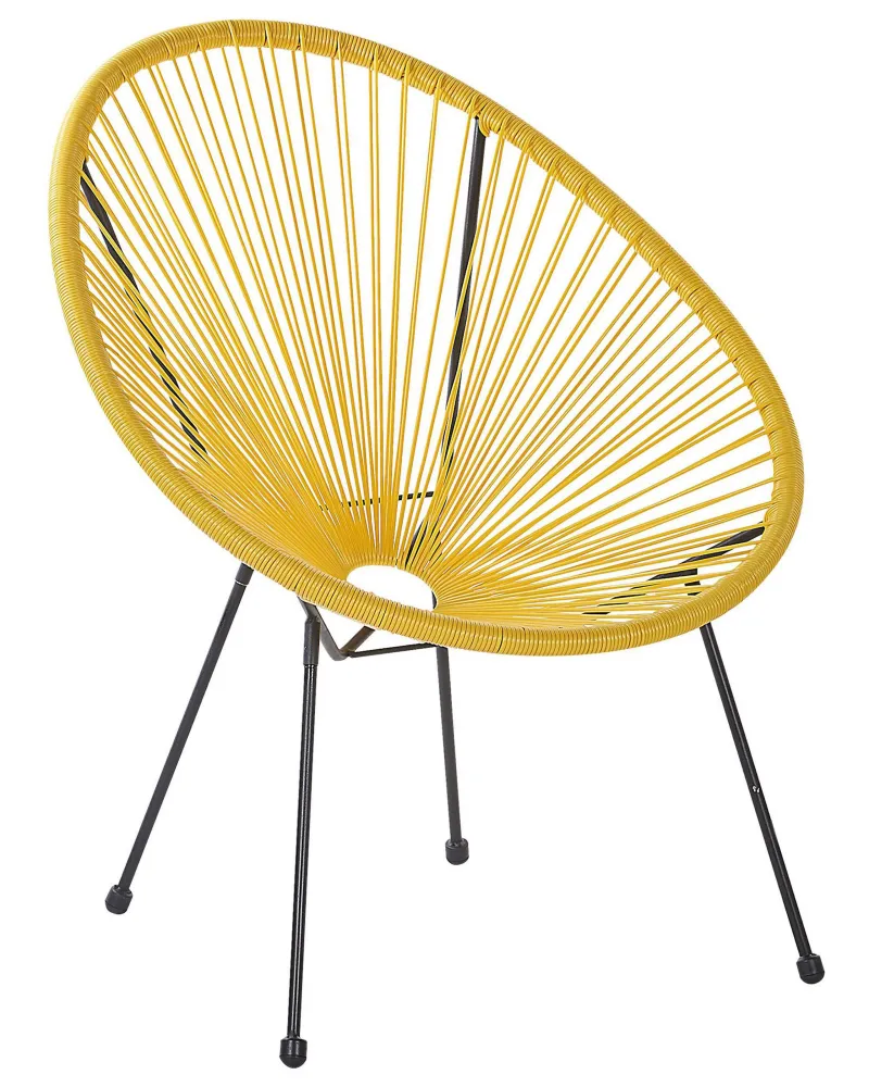 Garden Chair ACAPULCO II PE Rattan Giallo sole con Cuscino Estraibile