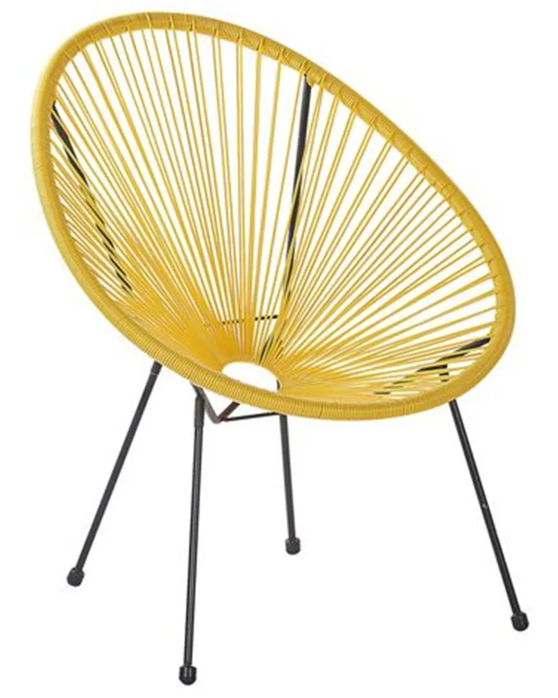 Garden Chair ACAPULCO II PE Rattan Giallo sole con Cuscino Estraibile