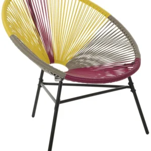 Garden Chair ACAPULCO PE Rattan Giallo sole | Pieghevole e Leggera