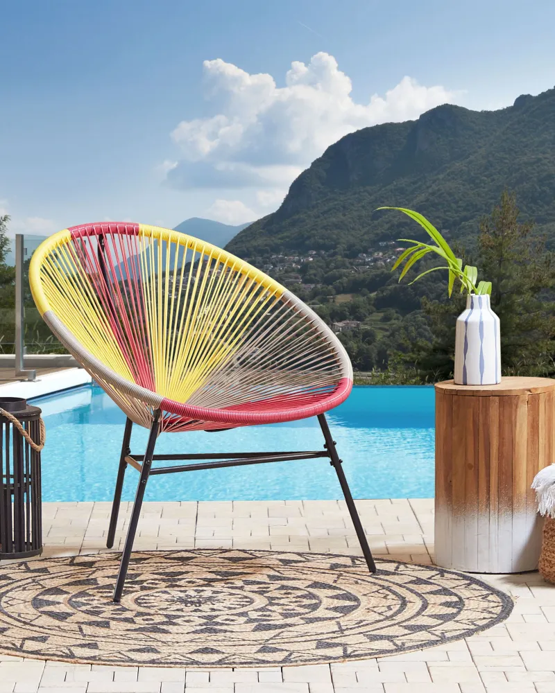 Garden Chair ACAPULCO PE Rattan Giallo sole | Pieghevole e Leggera