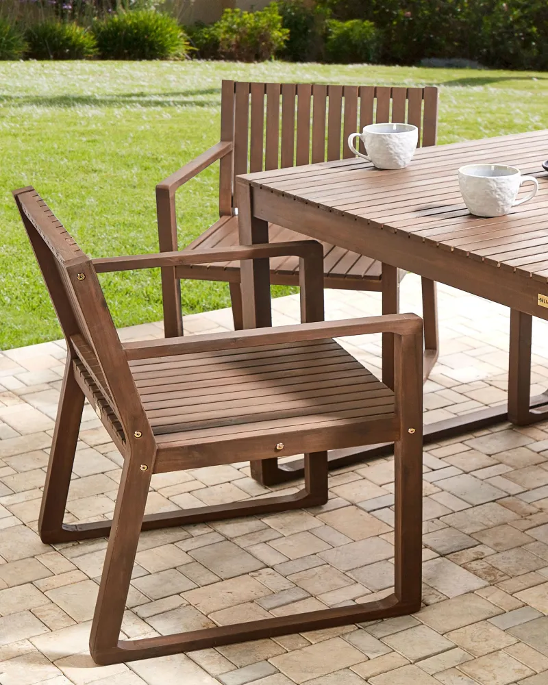 Garden Chair SASSARI Acacia Wood Dark Wood - Impermeabile e UV Resistente