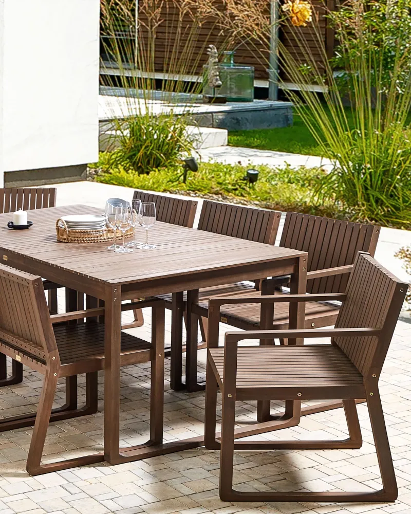 Garden Chair SASSARI Acacia Wood Dark Wood - Impermeabile e UV Resistente