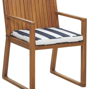 Garden Chair SASSARI Acacia Wood Navy Blue con Cuscino Estraibile