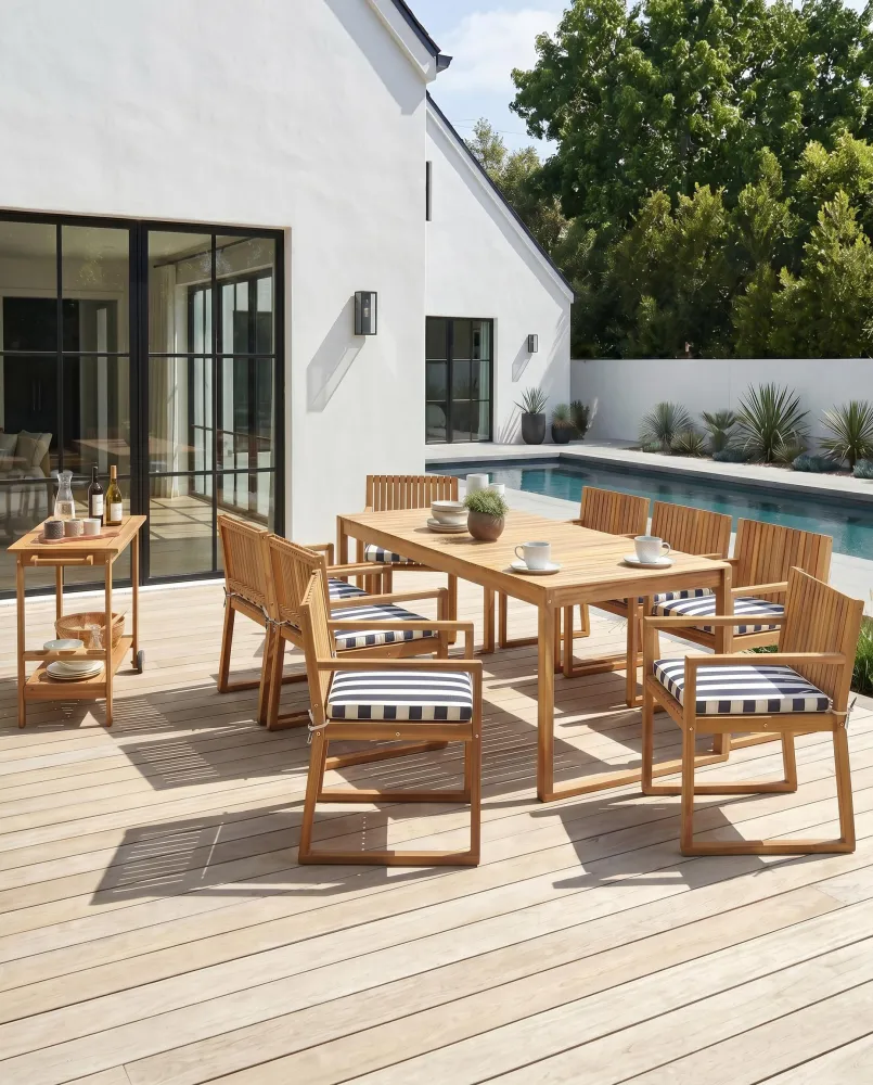 Garden Chair SASSARI II Navy Blue Easy Storage