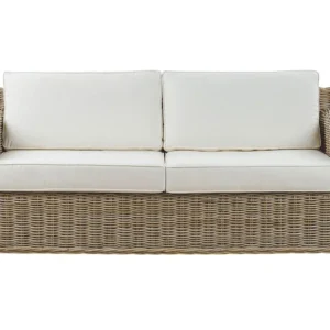 Garden Sofa ARDEA Rattan Light Brown 2 Seater Materiale Alluminio Anodizzato