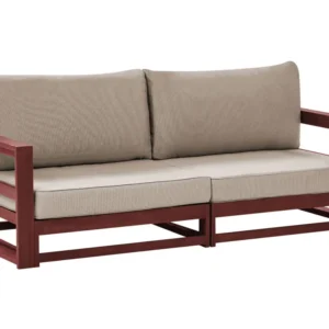 Garden Sofa TIMOR Acacia Wood Dark Red 2 Seater Easy Storage