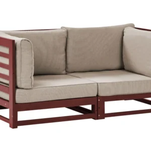Garden Sofa TRANI Acacia Wood Dark Red 2 Seater per Relax all'Aperto
