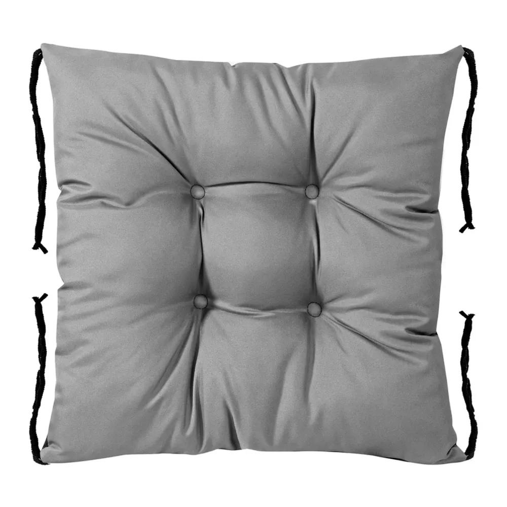 KingGarden Garden Chair Cushion Strings Sit Cushion Antiacqua Gray 42 x 42 cm - Impermeabile e UV Resistente