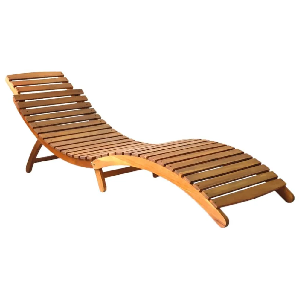 Lettini Prendisole 2 pz con Cuscini Legno Massello d'Acacia con Rivestimento Tessuto