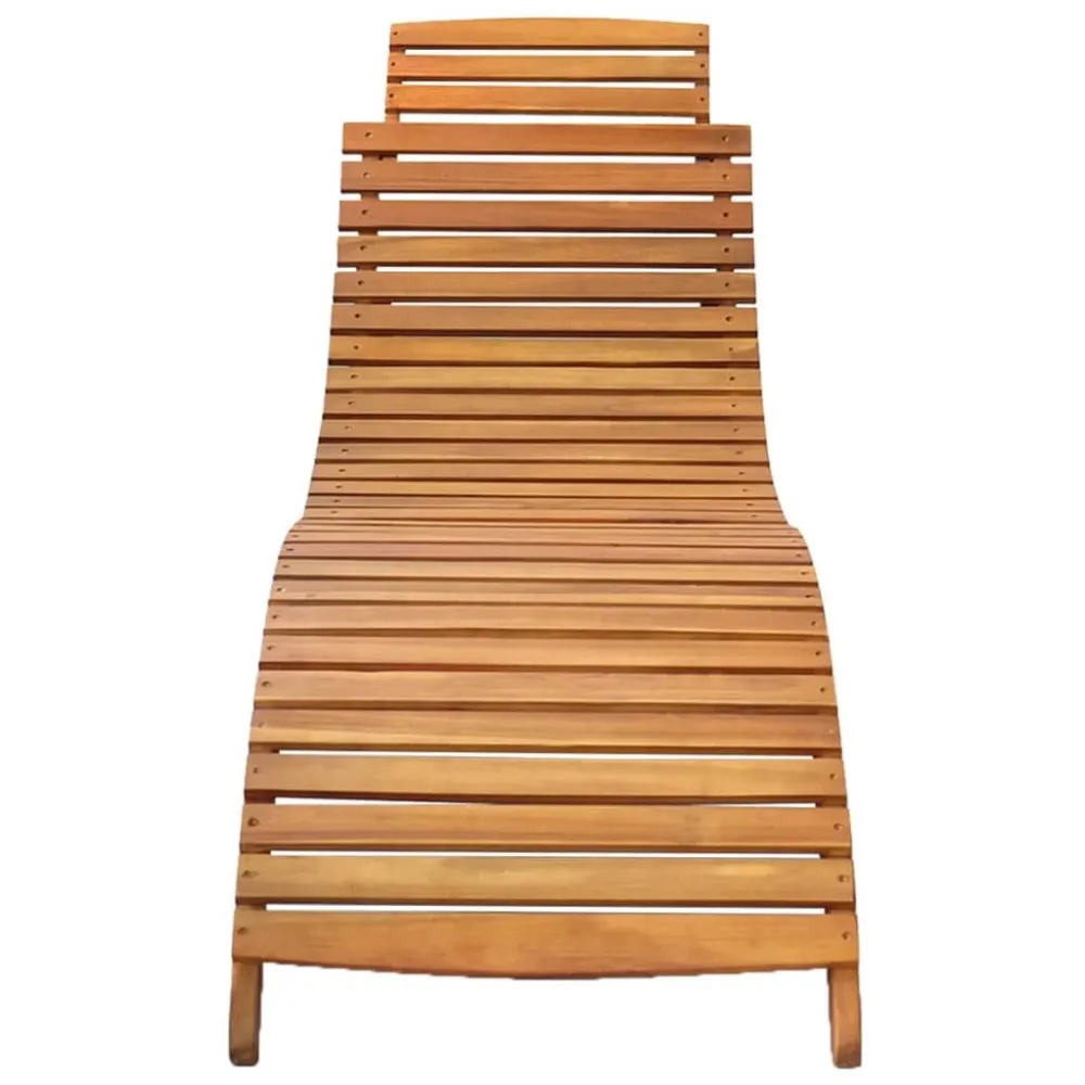 Lettini Prendisole 2 pz con Cuscini Legno Massello d'Acacia con Rivestimento Tessuto