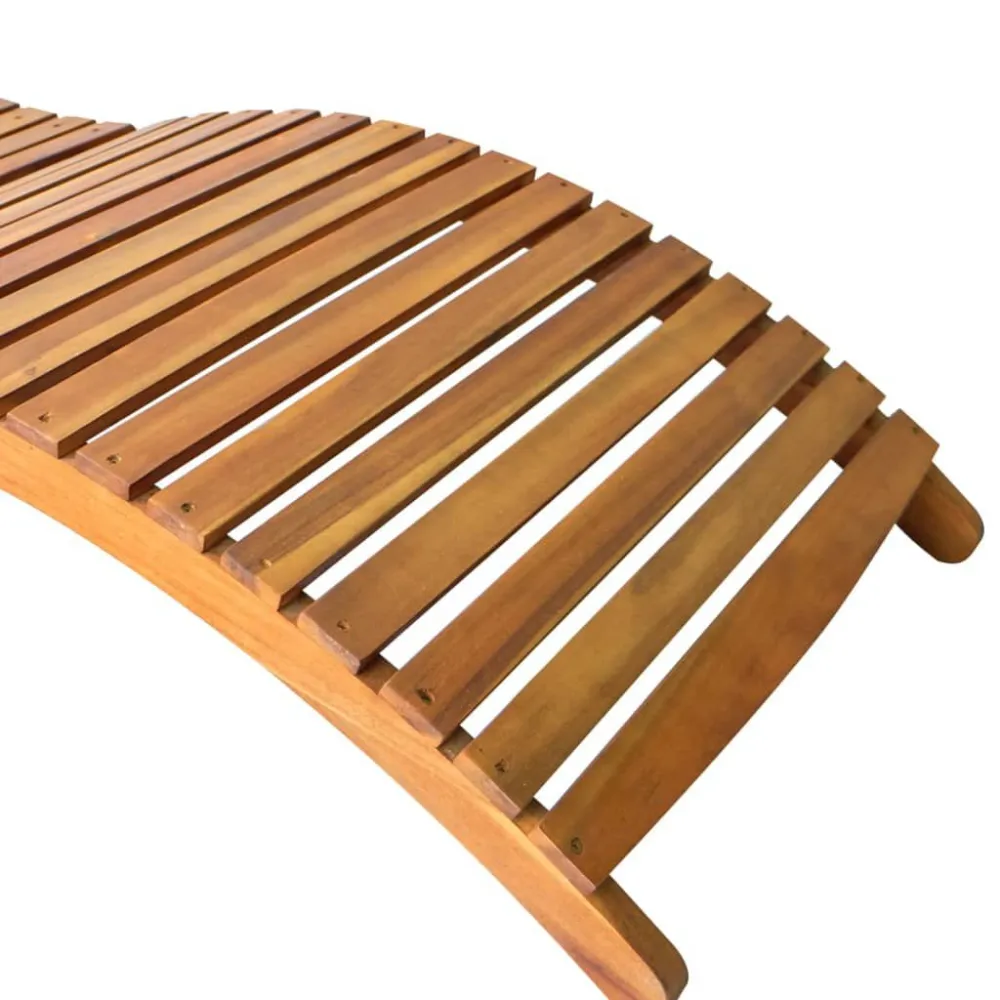 Lettini Prendisole 2 pz con Cuscini Legno Massello d'Acacia con Rivestimento Tessuto