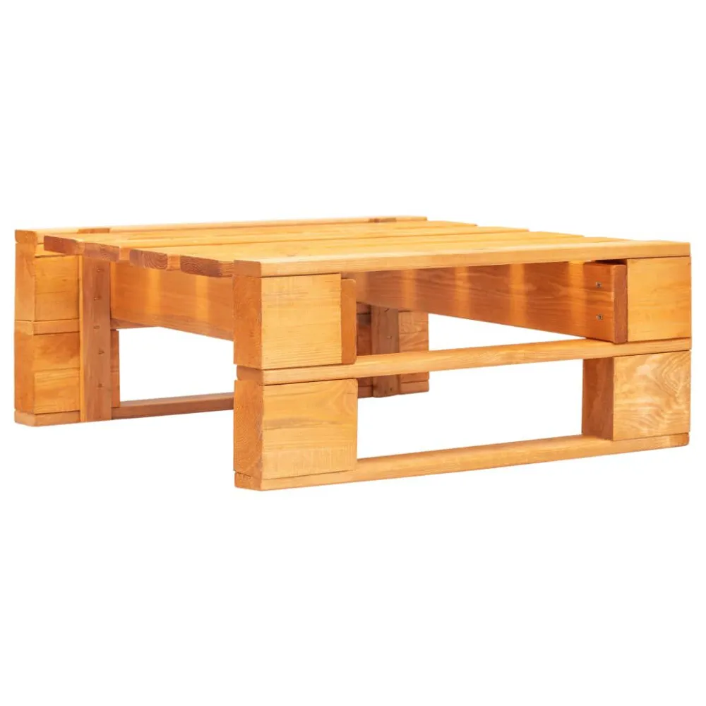 Ottomana da Giardino Pallet con Cuscino Sabbia Legno Marrone con Portabicchiere Integrato