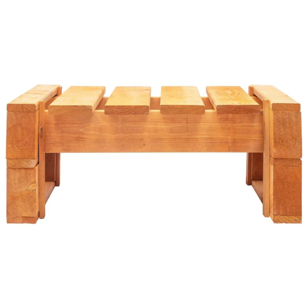 Ottomana da Giardino Pallet con Cuscino Sabbia Legno Marrone con Portabicchiere Integrato