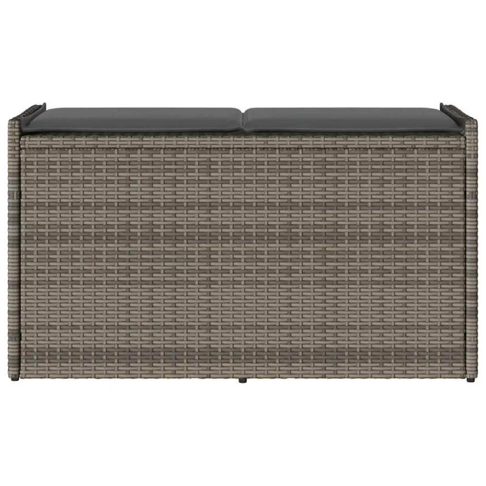 Panca Dondolo Cassapanca da Esterno con Cuscino Grigia 100 cm Polyrattan