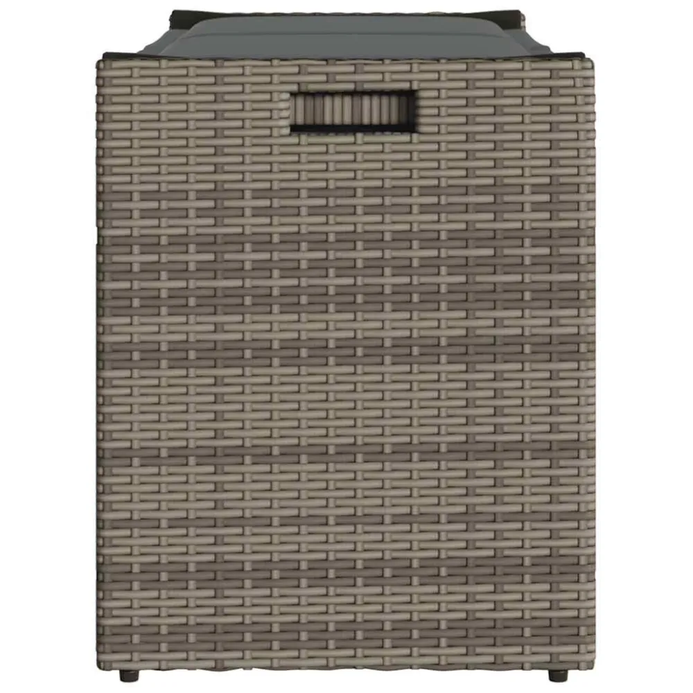 Panca Dondolo Cassapanca da Esterno con Cuscino Grigia 100 cm Polyrattan