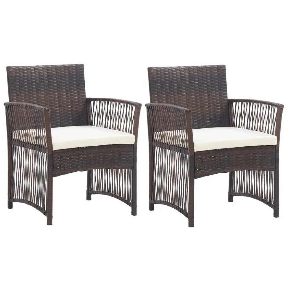 Panca Dondolo Poltrone da Giardino con Cuscini 2 pz Marroni Polyrattan