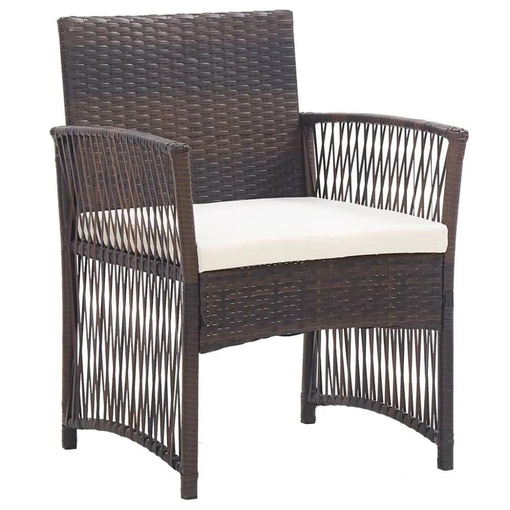 Panca Dondolo Poltrone da Giardino con Cuscini 2 pz Marroni Polyrattan