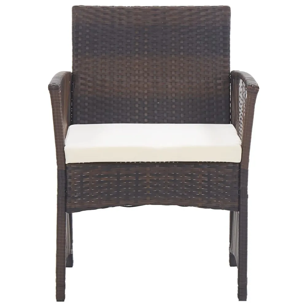 Panca Dondolo Poltrone da Giardino con Cuscini 2 pz Marroni Polyrattan