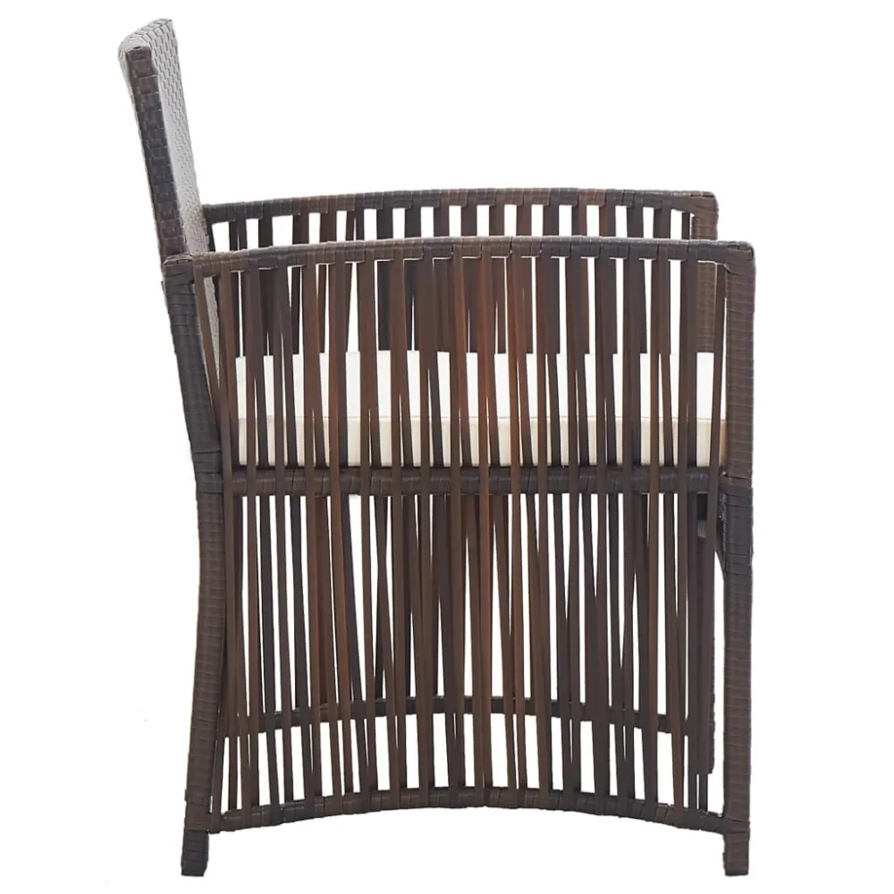 Panca Dondolo Poltrone da Giardino con Cuscini 2 pz Marroni Polyrattan