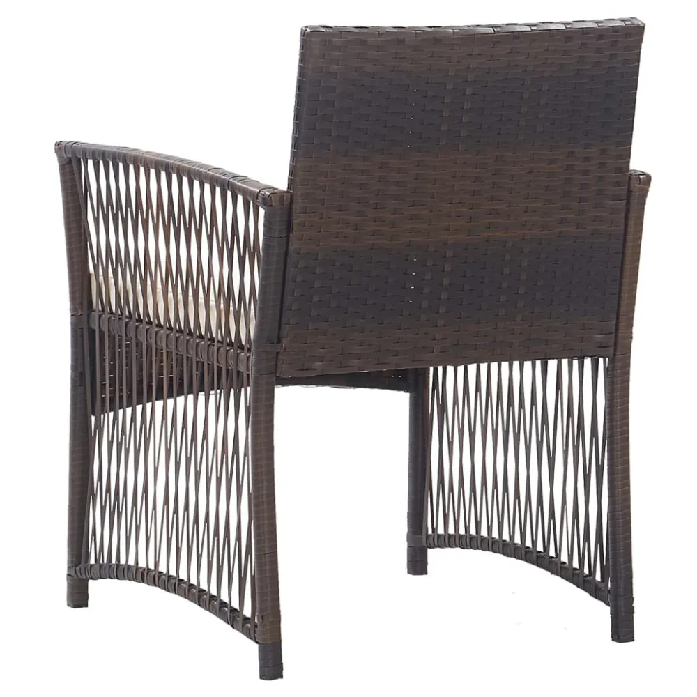 Panca Dondolo Poltrone da Giardino con Cuscini 2 pz Marroni Polyrattan