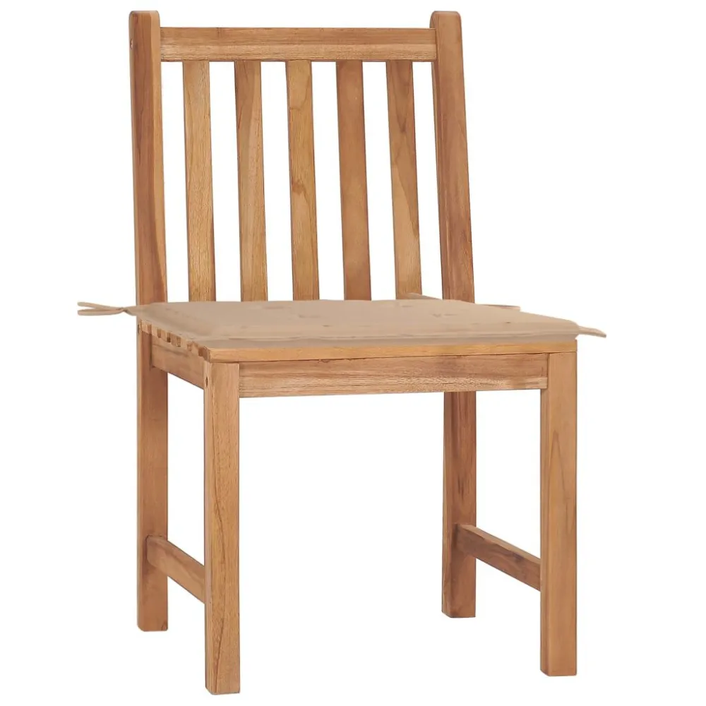 Panca Dondolo Sedie da Giardino 2 pz con Cuscini Legno Massello di Teak