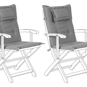 Panca Dondolo Set di 2 cuscini per sedia da esterno grigio MAUI