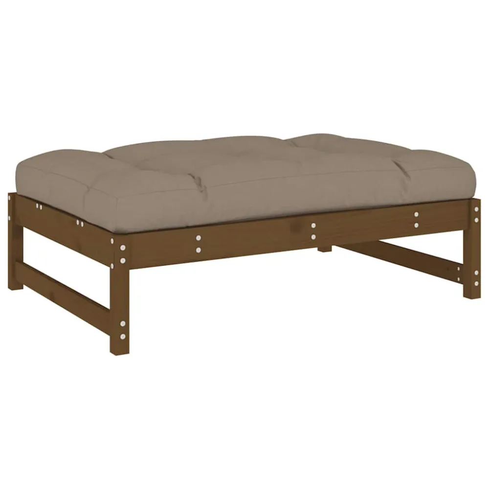 Panca Dondolo Set Divani da Giardino 2 pz con Cuscini Legno Massello ambra