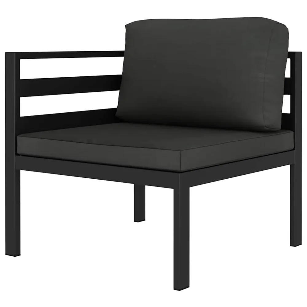 Panca Dondolo Set Divani da Giardino 8 pz con Cuscini Alluminio Antracite