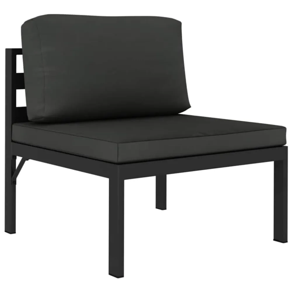 Panca Dondolo Set Divani da Giardino 8 pz con Cuscini Alluminio Antracite