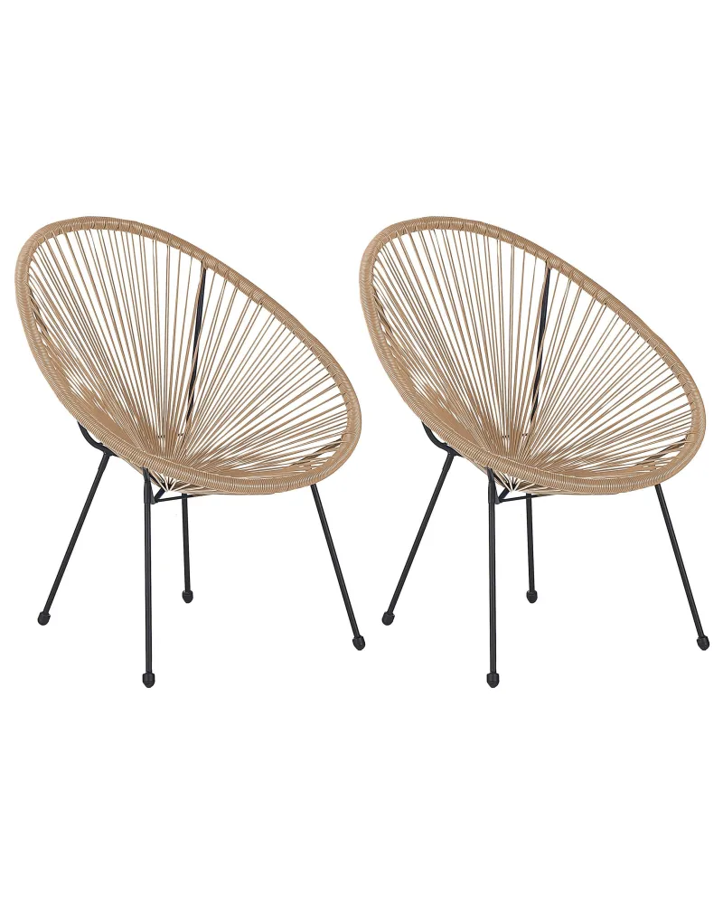 Panca Dondolo Set 2 Garden Chairs ACAPULCO II PE Rattan Integrale