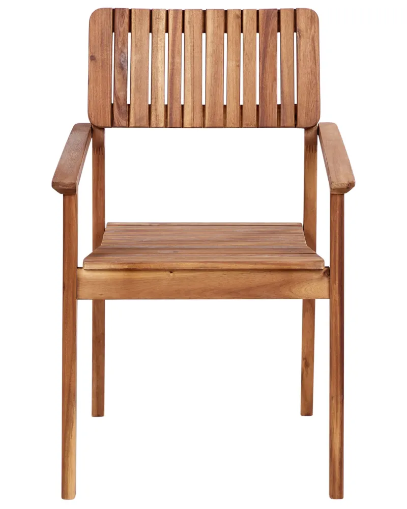 Panca Dondolo Set 2 Garden Chairs AGELLO Acacia Wood Light Wood