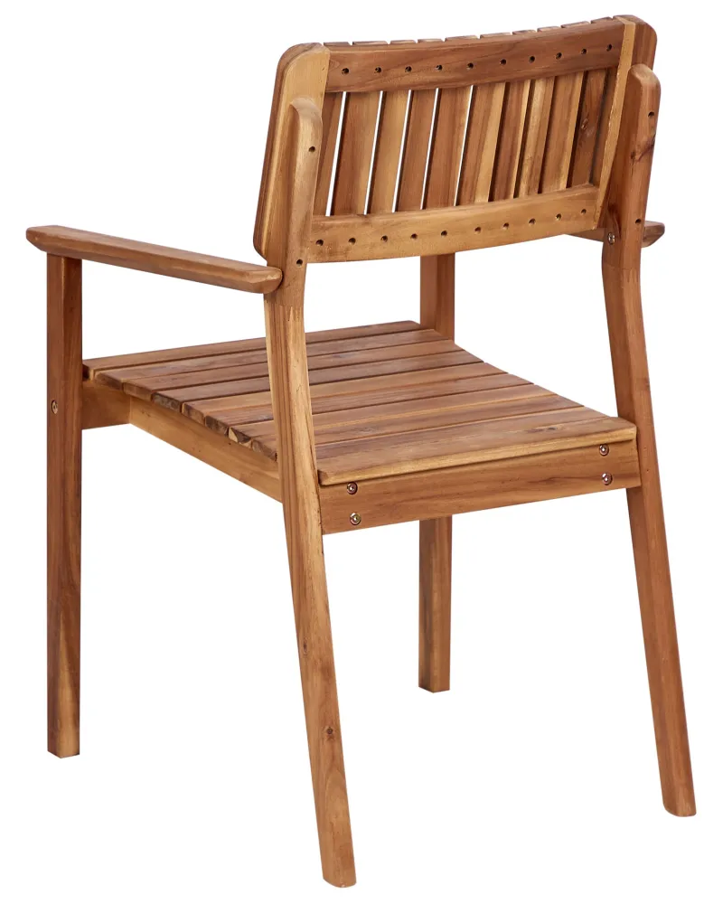 Panca Dondolo Set 2 Garden Chairs AGELLO Acacia Wood Light Wood