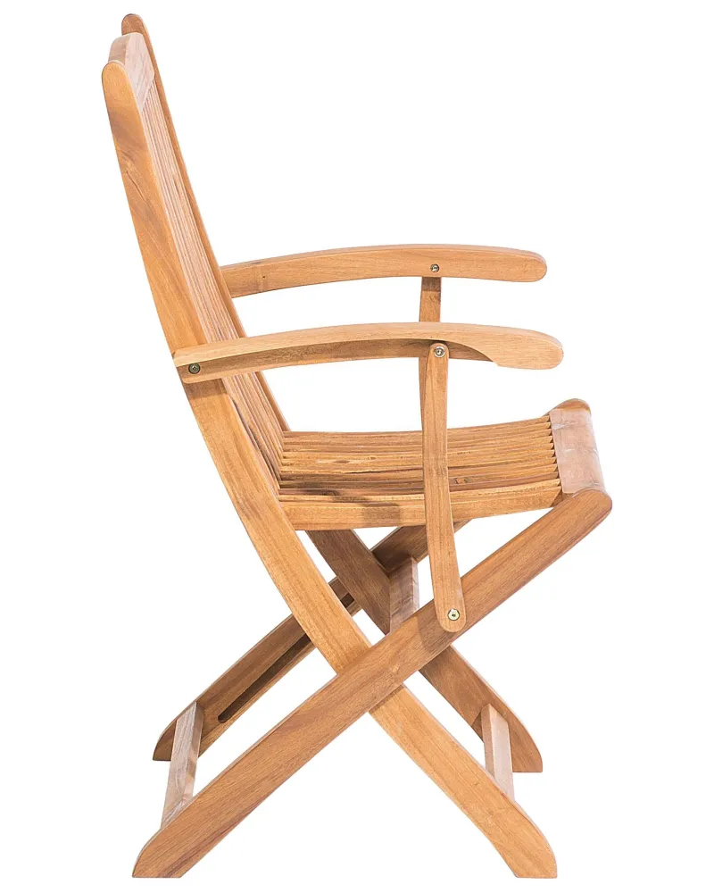 Panca Dondolo Set 2 Garden Chairs MAUI Acacia Wood Light Wood