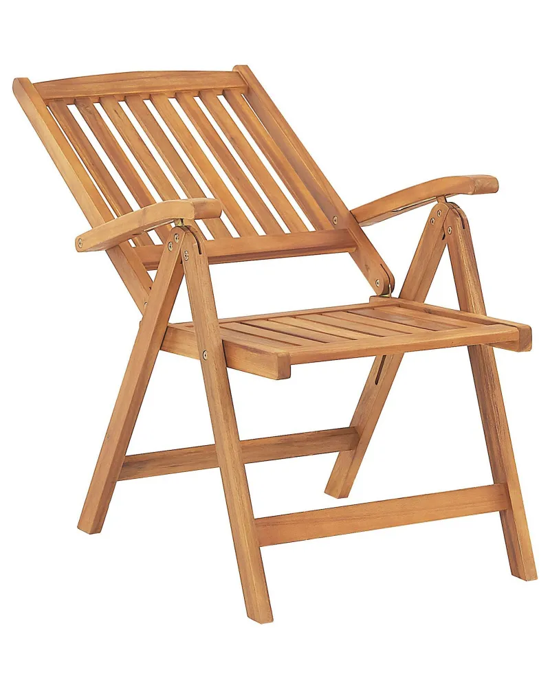 Panca Dondolo Set di 6 sedie da giardino con cuscini JAVA Legno d'acacia Rosso fosco