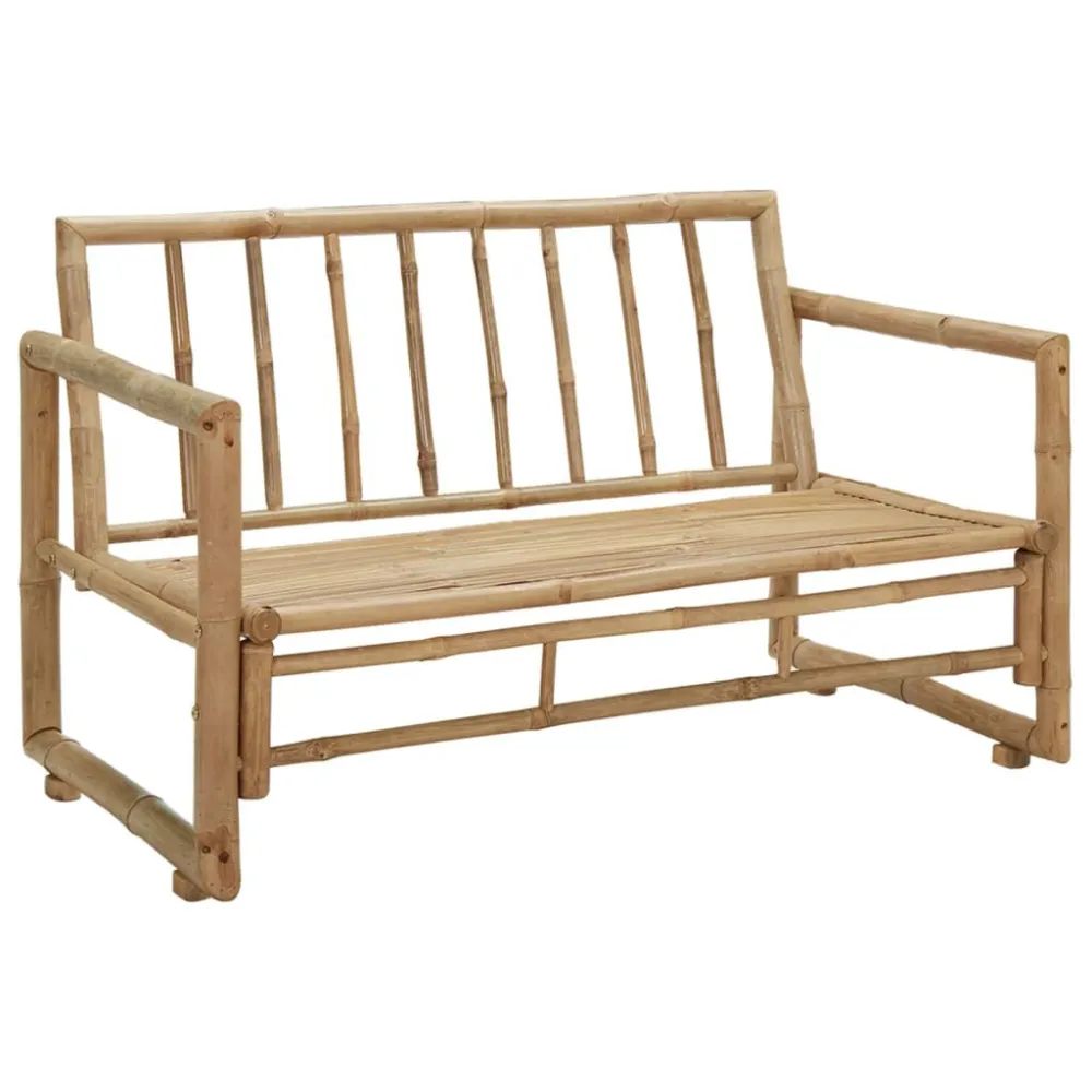 Panca da Giardino con Cuscini 115 cm Bambù Colori Vivaci