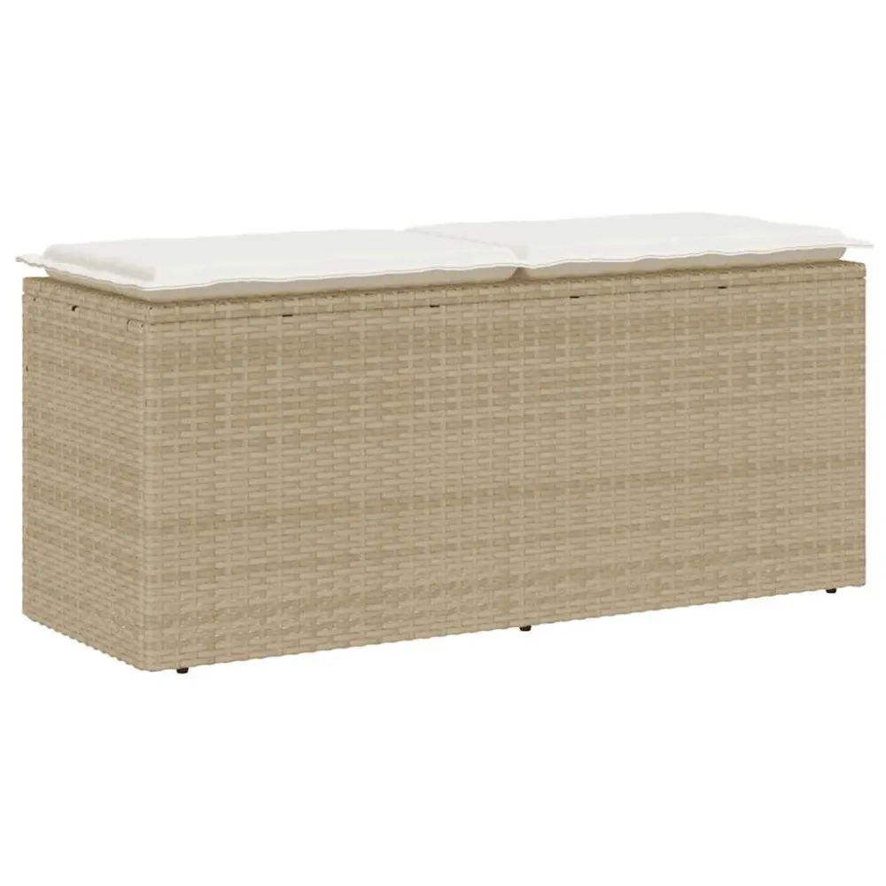 Panca da Giardino con Cuscino Camoscio 110x40x44 cm Polyrattan