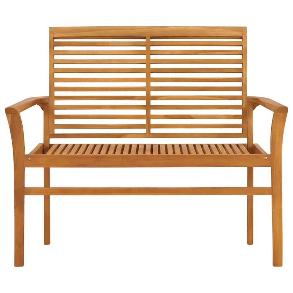 Panca da Giardino con Cuscino Panna 112 cm Legno di Teak