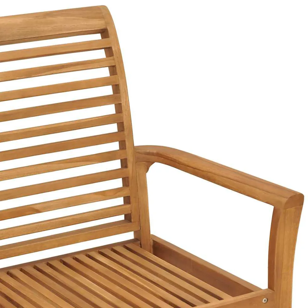 Panca da Giardino con Cuscino Panna 112 cm Legno di Teak