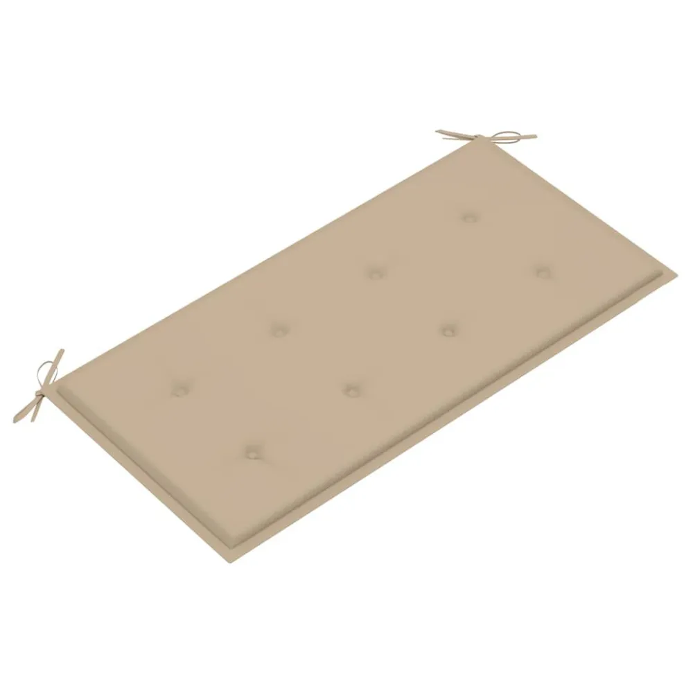 Panca da Giardino con Cuscino Panna 112 cm Legno di Teak