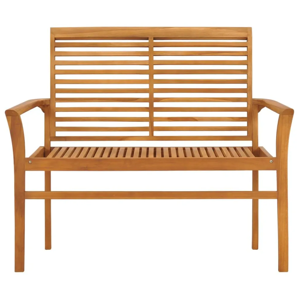 Panca da Giardino e Cuscino Bianco Crema 112 cm Legno di Teak | Pieghevole e Leggera