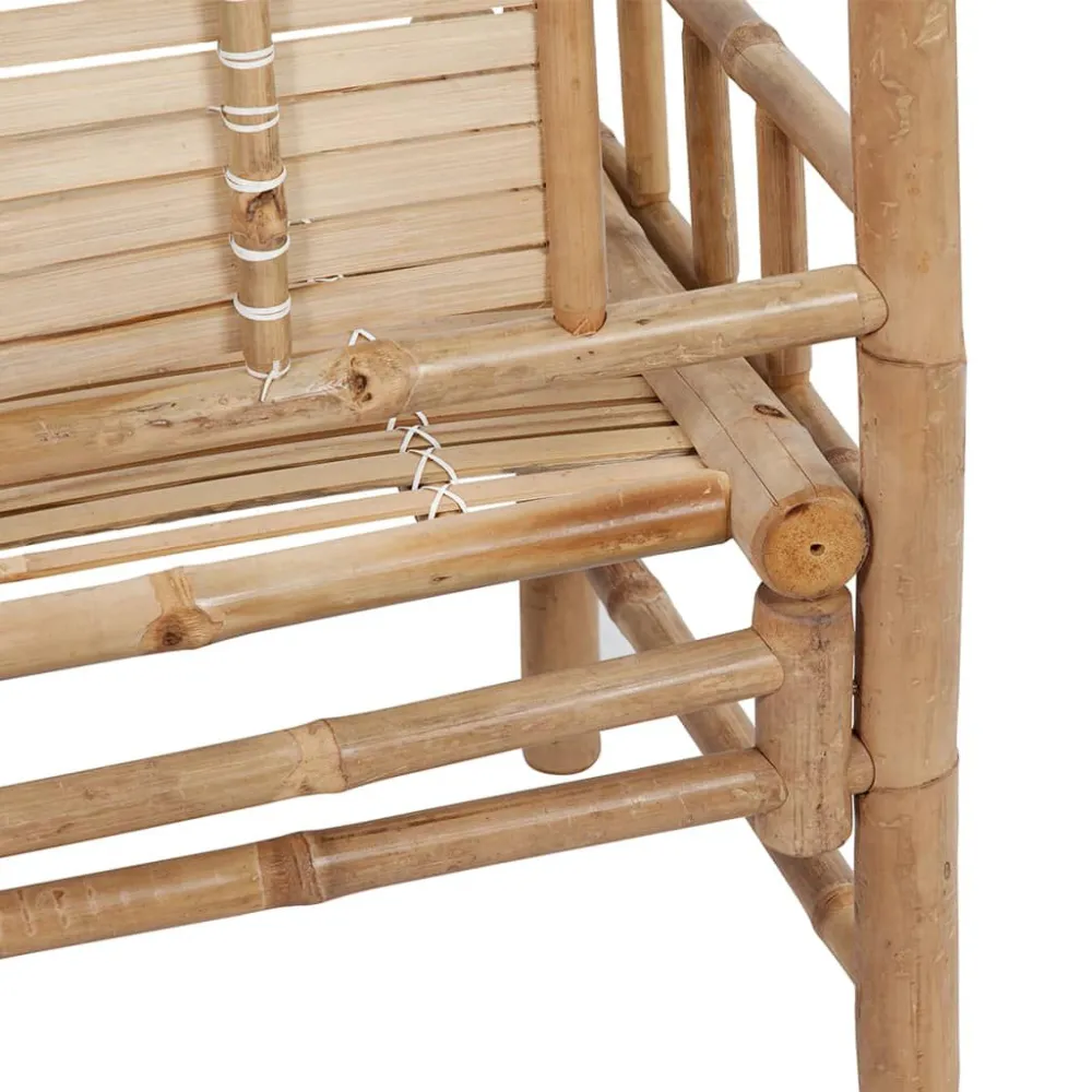 Panchina da Giardino con Cuscino 120 cm Bambù con Sistema di Montaggio Rapido